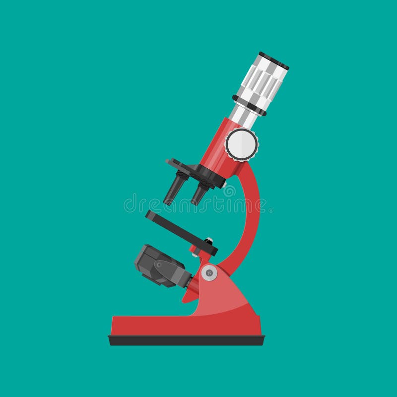 Microscop roșu izolat pe verde stock illustration