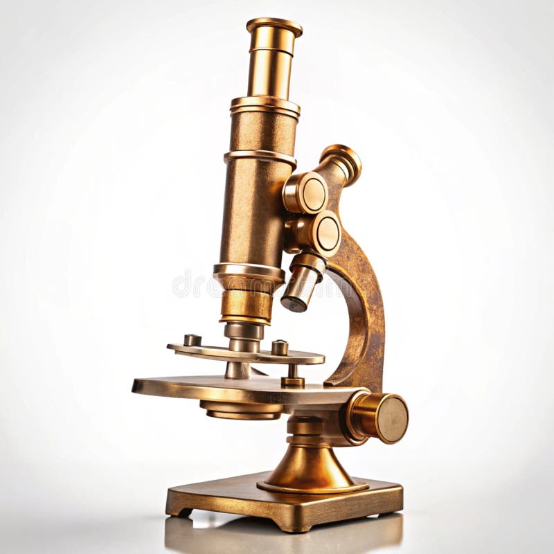 Microscop ușor antic izolat pe fond simplu royalty free illustration