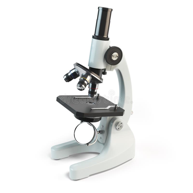 Microscop izolat pe fond alb. royalty free illustration