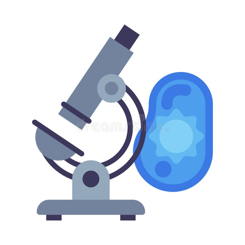 Microscope School or Scientific Research Equipment Flat Style Vector Illustration Isolated on White Background