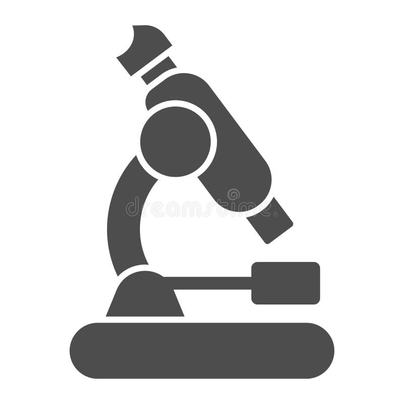 Microscope solid icon, school concept, equipment for chemistry and biology sign on white background, Scientific research