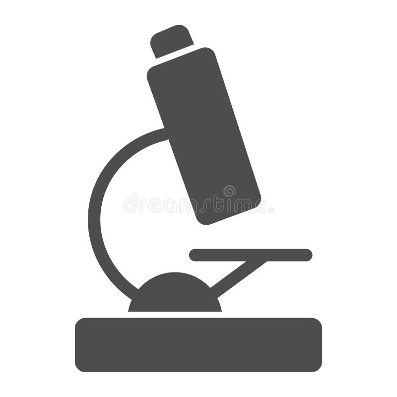 Microscope solid icon. Scientific equipment tool, laboratory lens symbol, glyph style pictogram on white background