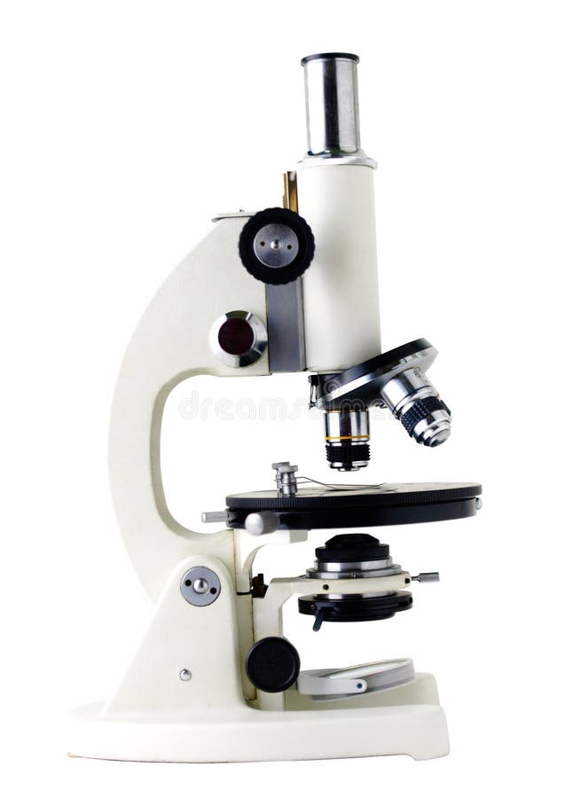 Microscope on White Background Stock Photo - Image of equipment ...