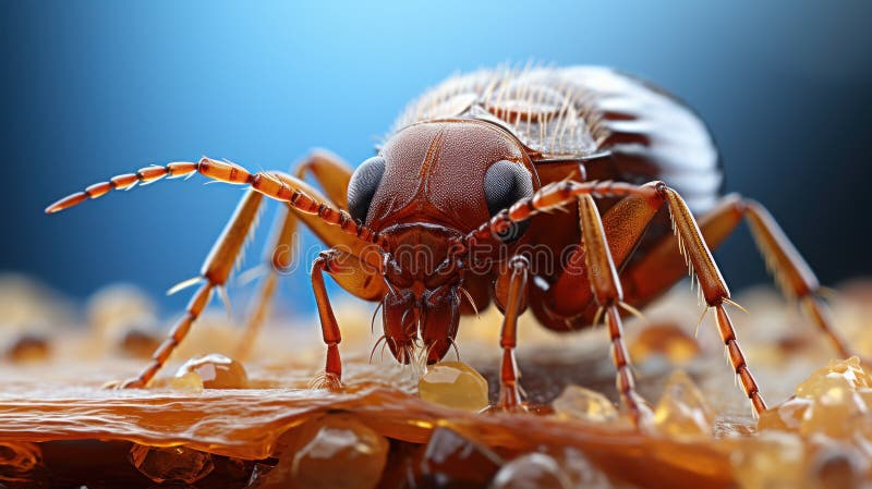 Microscopic image of a common bed bug - Infestation is a serious and distressing problem caused by the presence of small