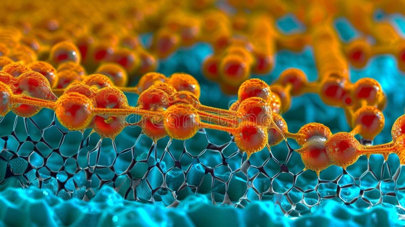 A microscopic view of a graphene surface with individual carbon atoms visible. Through precisely controlled doping and stock photography