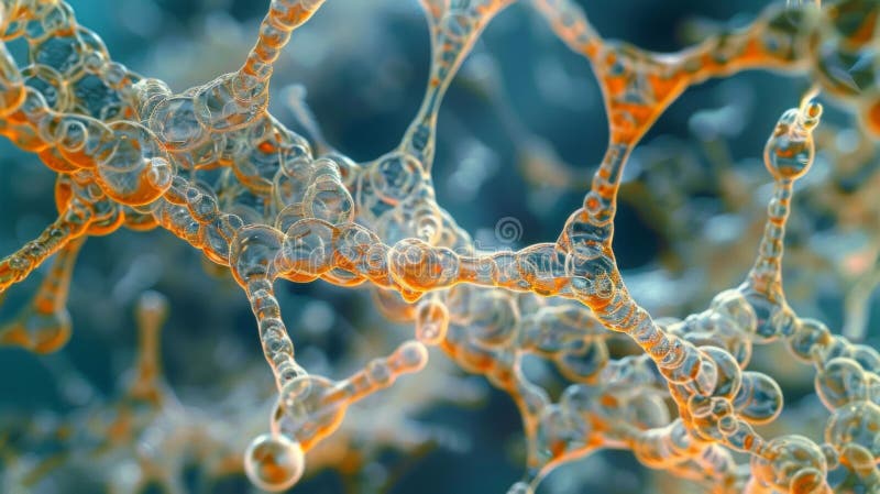 A microscopic view of a polymerbased material with tiny tubes running throughout its surface. These tubes are designed royalty free stock image