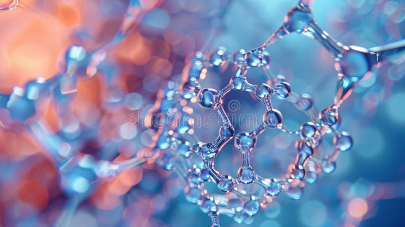 A microscopic view of a selfassembling nanogel capable of carrying and releasing theutic proteins or antibiotics. Its royalty free stock images