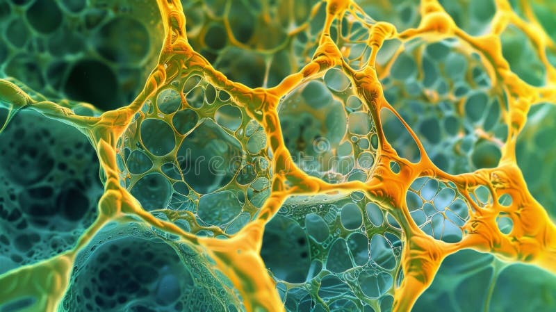 A microscopic view showcases the intricate structures and patterns within the luminescent material responsible for royalty free stock images