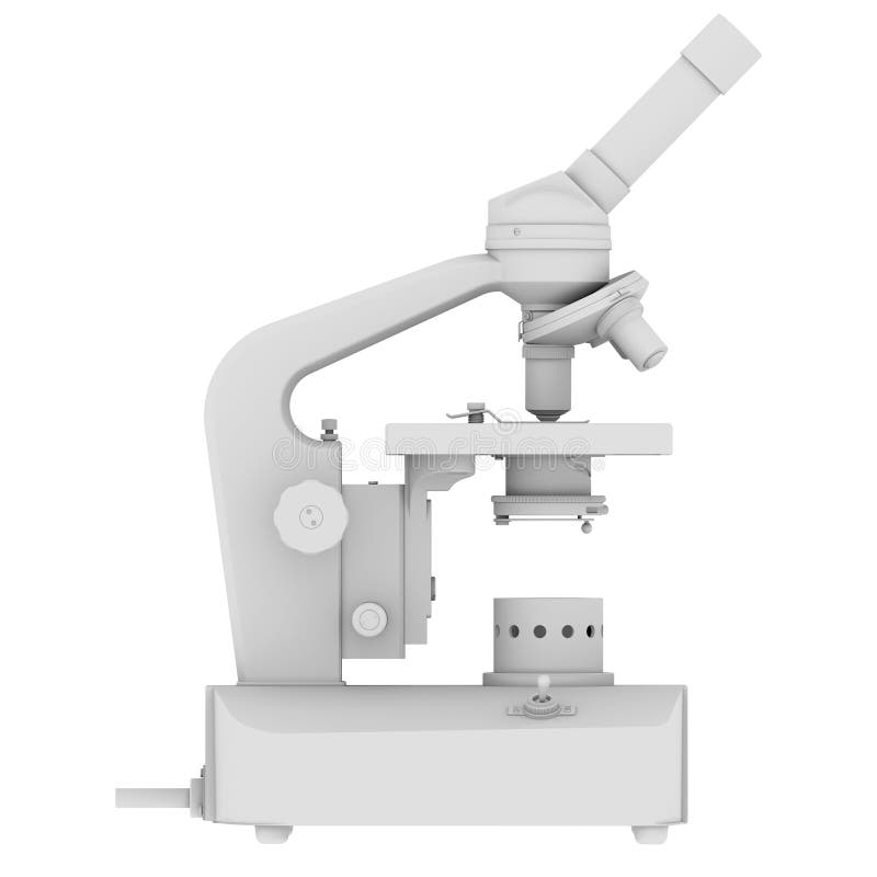 Microscopio blanco ilustración del vector Microscopio blanco ilustración del vector