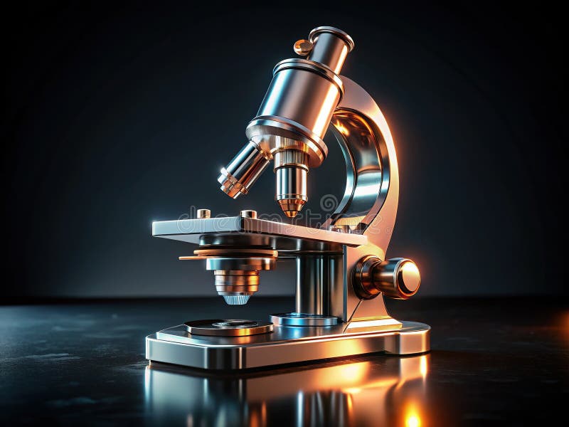 Microscopio futuristico Advanced Scientific Instruments for Exploration and Discovery nel mondo microscopico illustrazione di stock