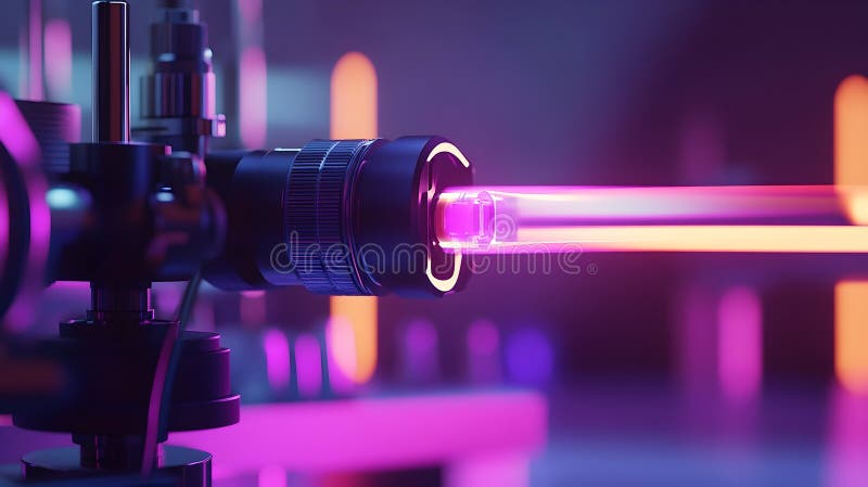 Microscopio Neon AI royalty illustrazione gratis