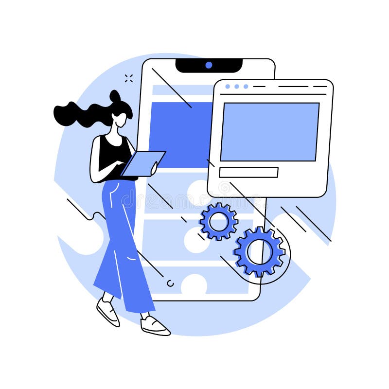 Microsite development abstract concept vector illustration. royalty free illustration
