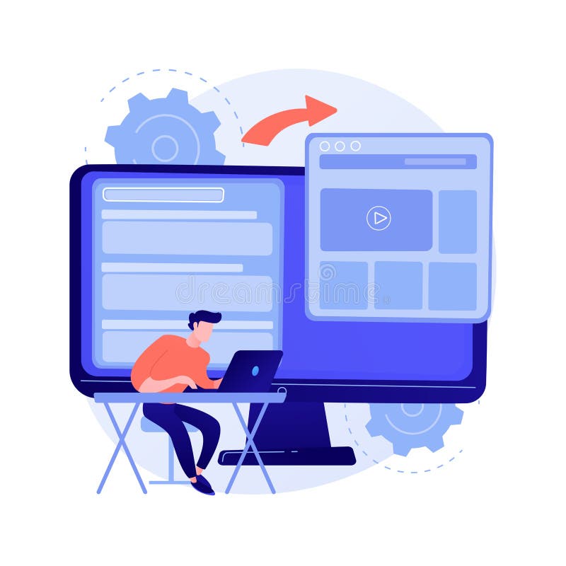 Microsite development abstract concept vector illustration. stock illustration
