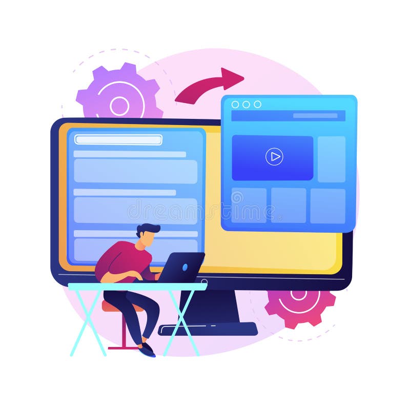 Microsite development abstract concept vector illustration. vector illustration