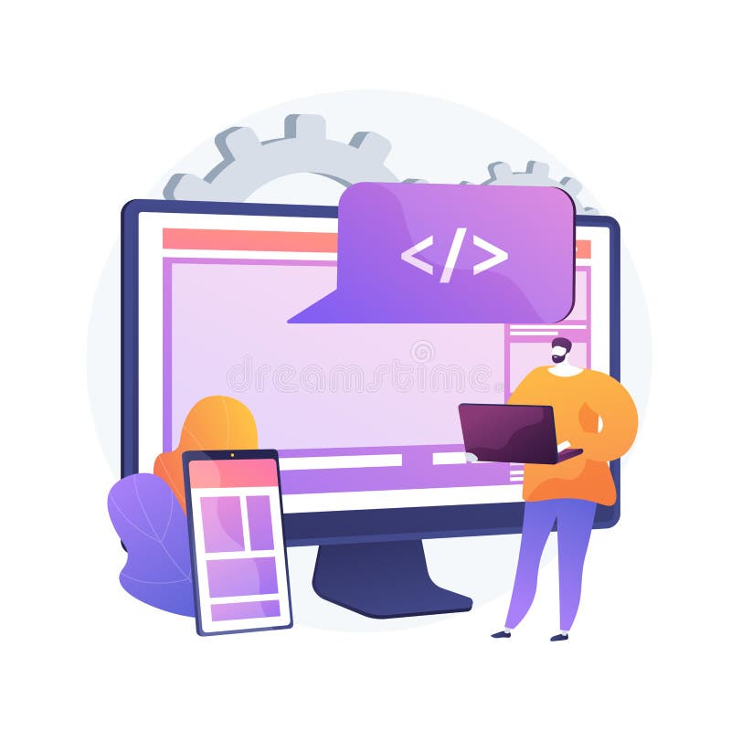 Microsite development abstract concept vector illustration. stock illustration