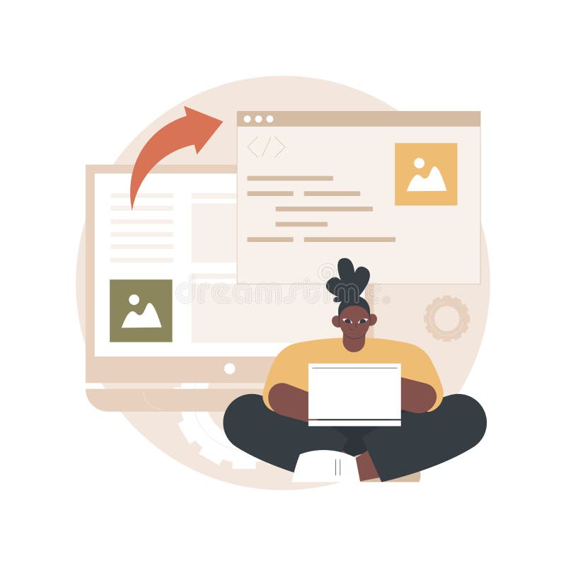 Microsite development abstract concept vector illustration. royalty free illustration