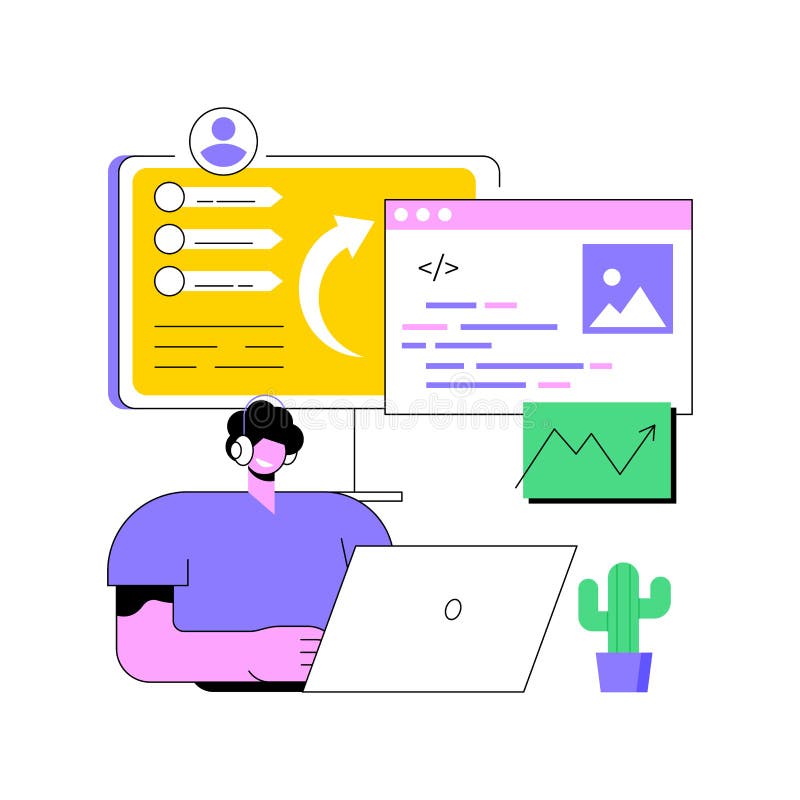 Microsite development abstract concept vector illustration. stock illustration