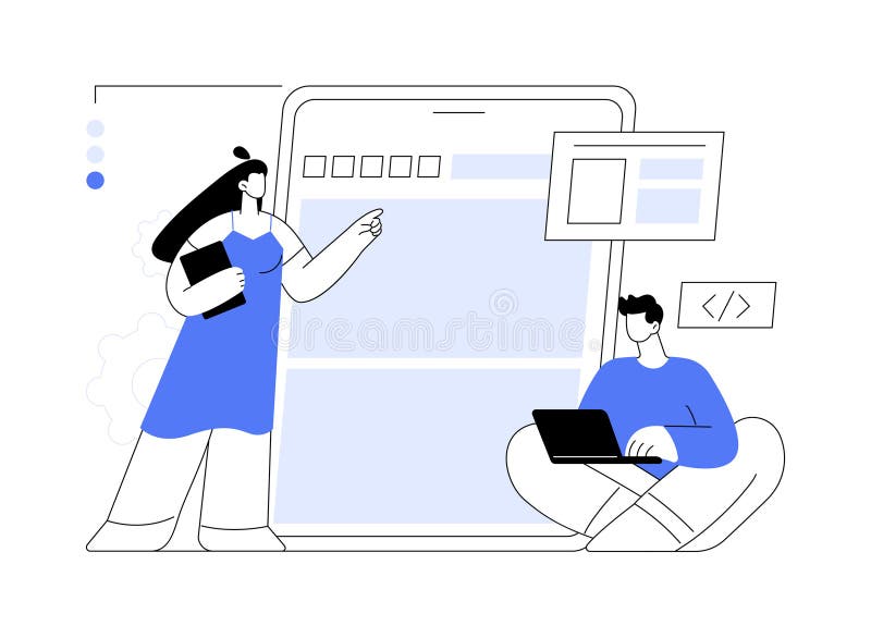 Microsite development abstract concept vector illustration. royalty free illustration
