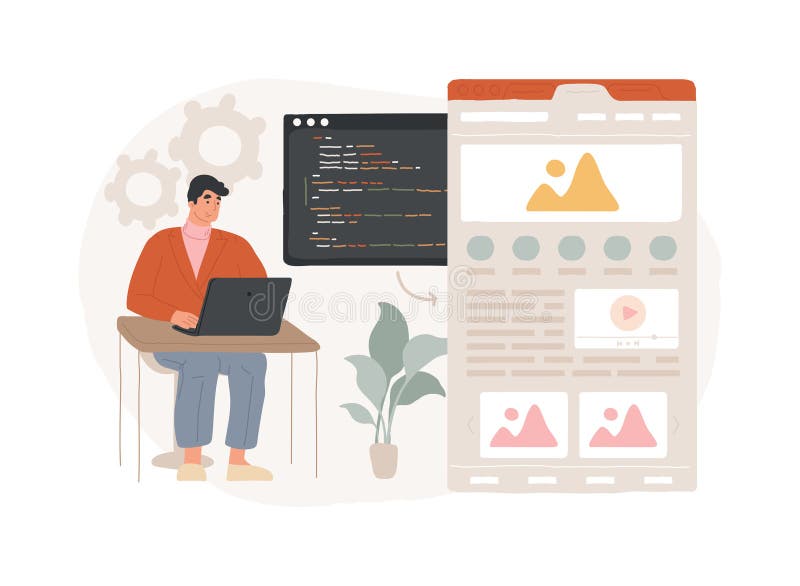 Microsite development isolated concept vector illustration. stock illustration