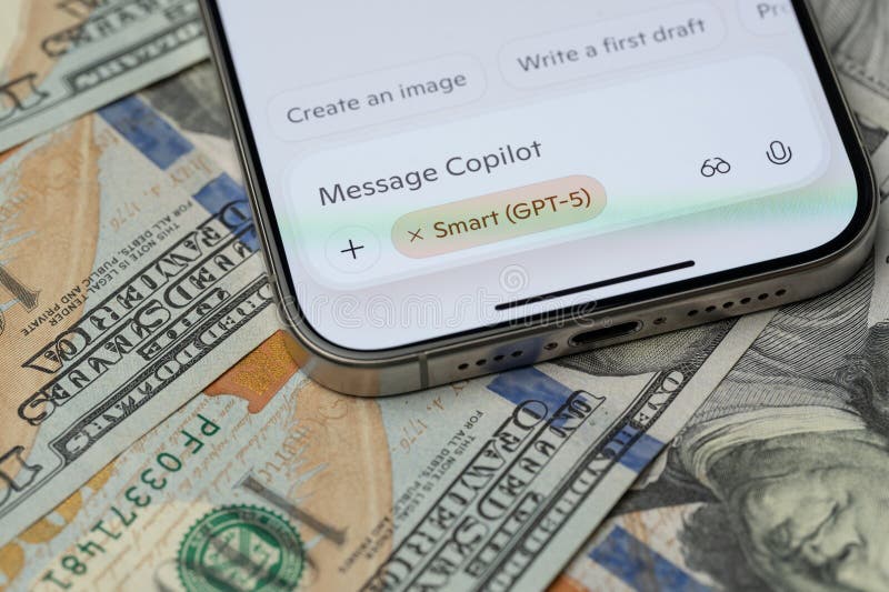 Microsoft copilot smart gpt 5 model royalty free stock photography