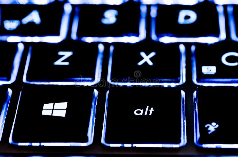 Microsoft Blue Illuminated Notebook Keyboard With New Windows 8 Logo. Microsoft Blue Illuminated Notebook Keyboard With New Windows 8 Logo