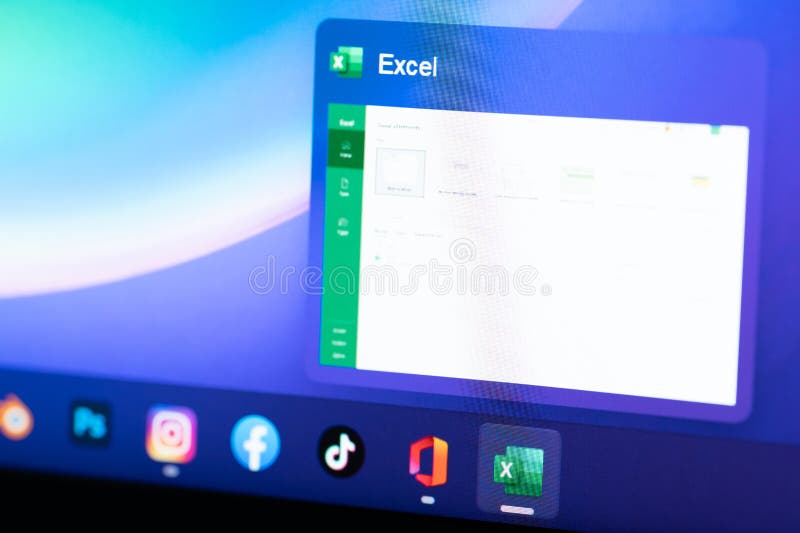 Microsoft office excel icon stock photos
