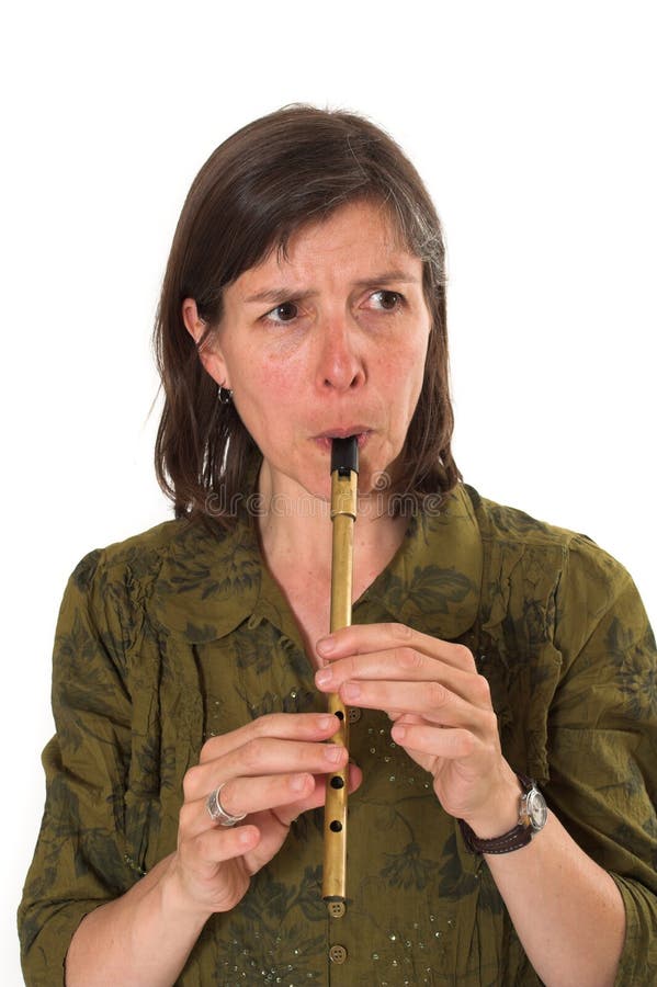 Mid Age Woman Playing Flute Stock Photos Free & RoyaltyFree Stock