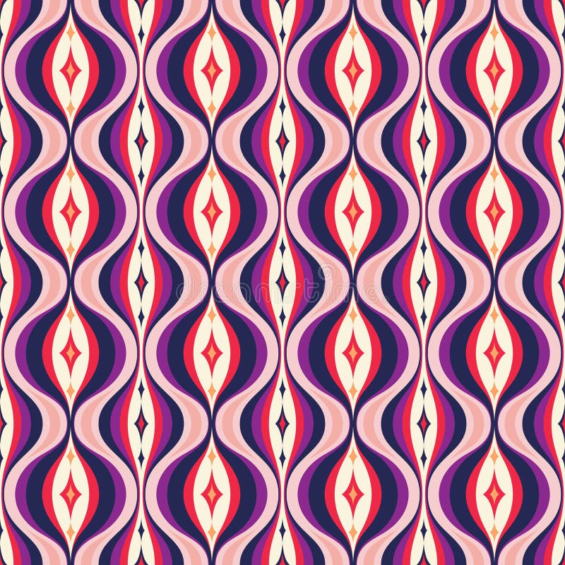 Mid-century modern art vector background. Abstract geometric seamless pattern. Decorative ornament in retro vintage design style.