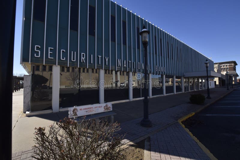 A Mid Century Modern Bank in Enid Oklahoma Editorial Stock Photo