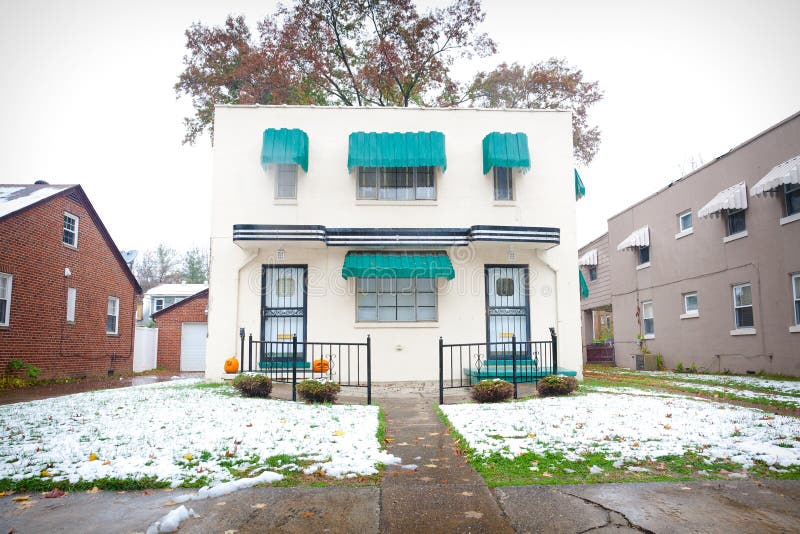  Mid  Century  Modern  Duplex  stock image Image of cute 