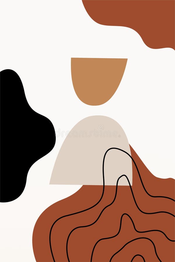 Mid Century Wall Art Decoration Printable Poster Stock Vector