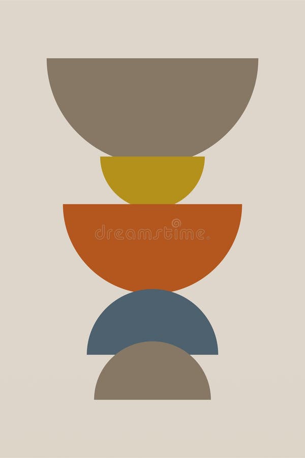 Mid Century Wall Art Decoration Printable Poster Stock Vector