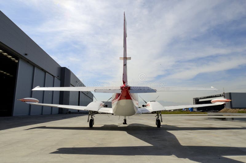 Mid Size Piston plane editorial stock image. Image of instruments