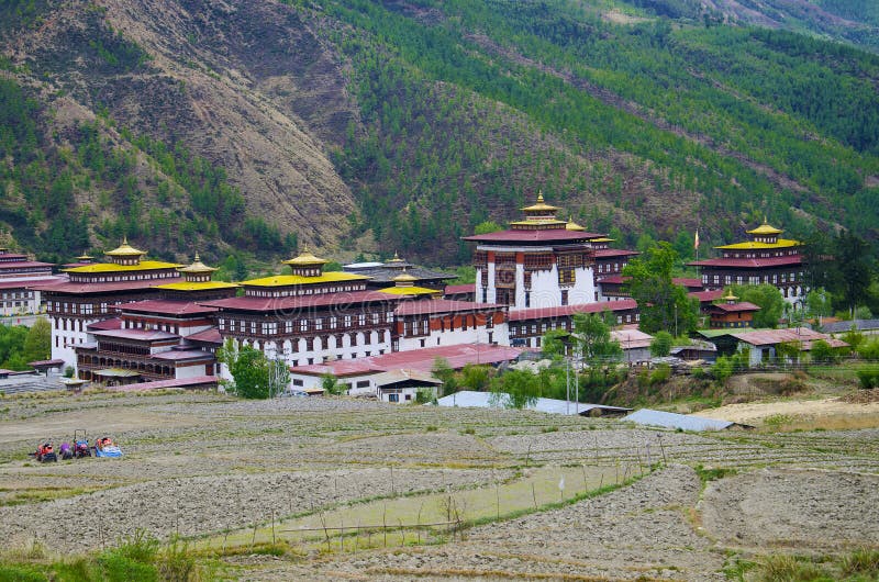 Mid View of the King`s Palace. Known as Dechencholing Palace.Thimphu.