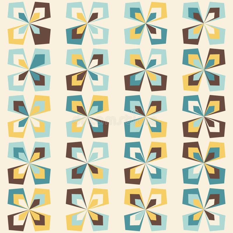 Midcentury geometryczny retro wzór, roczników kolory ilustracja wektor Midcentury geometryczny retro wzór, roczników kolory ilustracja wektor