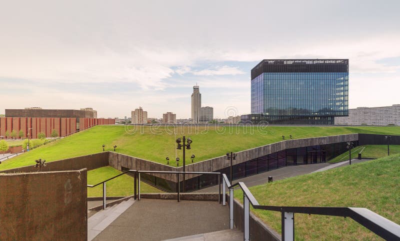 Middagmening van het centrum van Katowice/van de stad royalty-vrije stock fotografie Middagmening van het centrum van Katowice/van de stad royalty-vrije stock fotografie