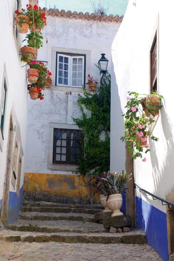 Middeleeuwse stad van Obidos, Portugal stock foto Middeleeuwse stad van Obidos, Portugal stock foto