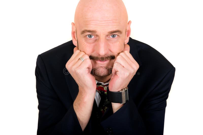 Midden oude kale mens stock foto. Image of expressief 10470932