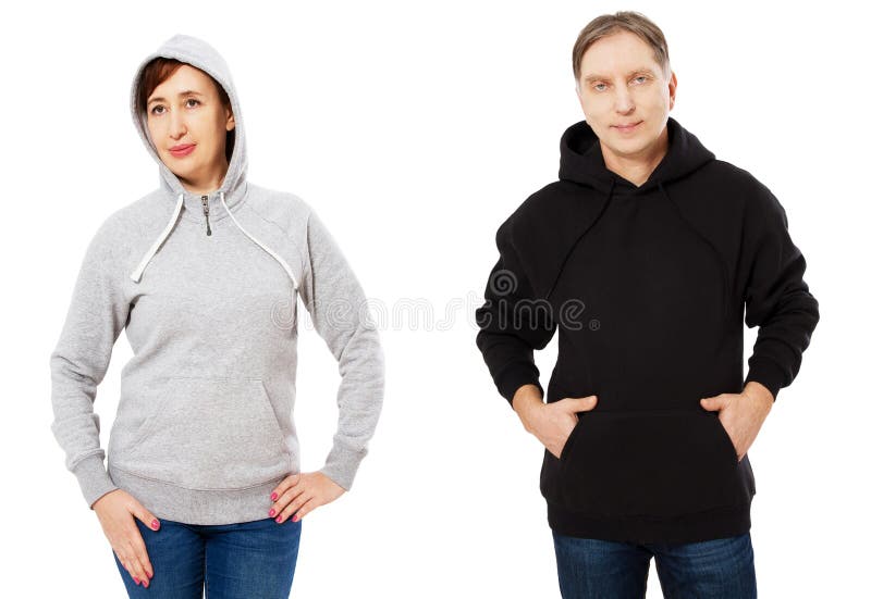 Download Blank Greyblack Sweatshirt Mock Up Isolated. Couple Wear ...