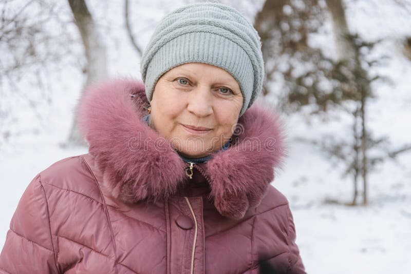 Middle-aged Woman Outdoors. Stock Photo - Image of background ...