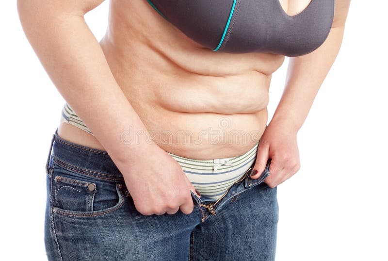 Download Middle-aged Woman Shows Belly With Excess Fat. Stock Image - Image of button, adult: 29867969
