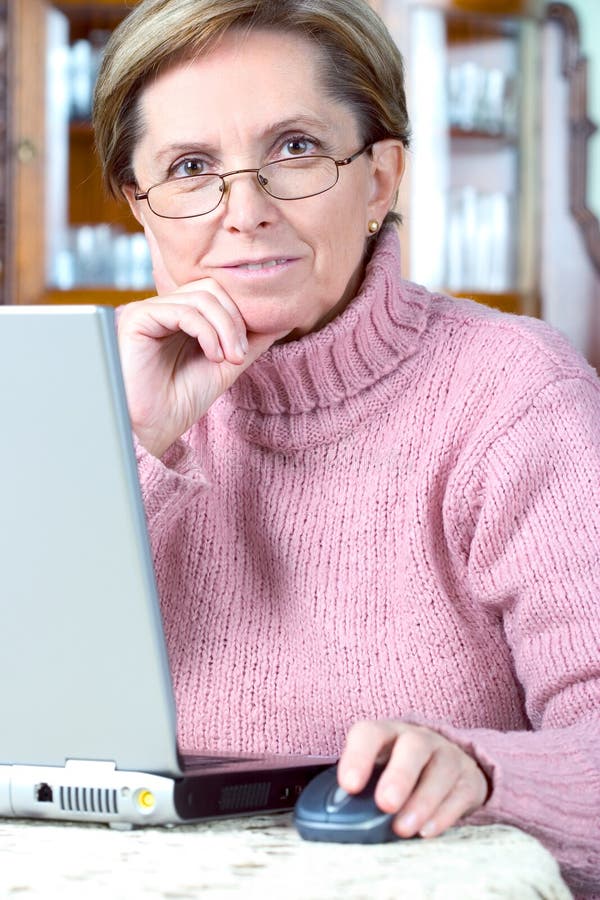 Middle-aged Woman Working On L Stoc