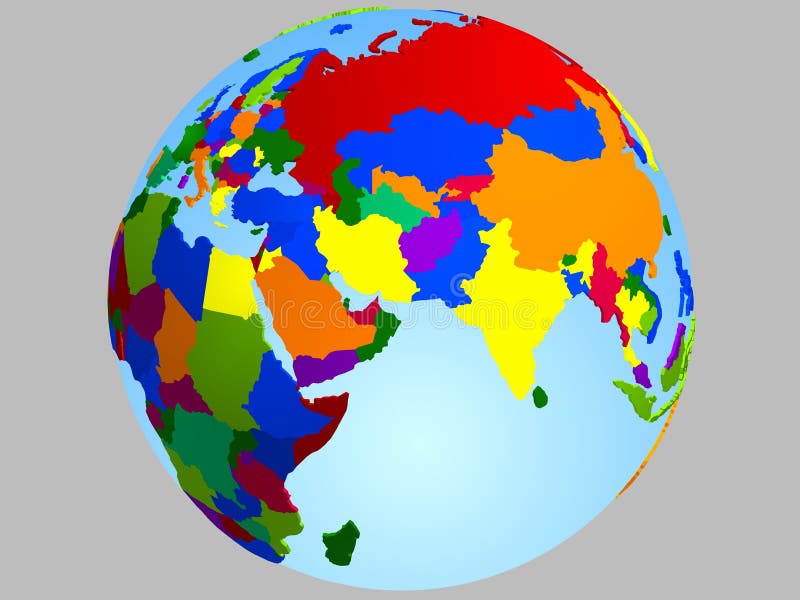 Middle East globe map