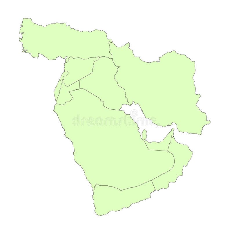 Middle east outline map