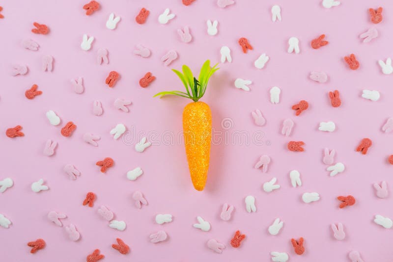 In the Middle Easter Pattern Made of Decoration with Bunny Ears Sugar