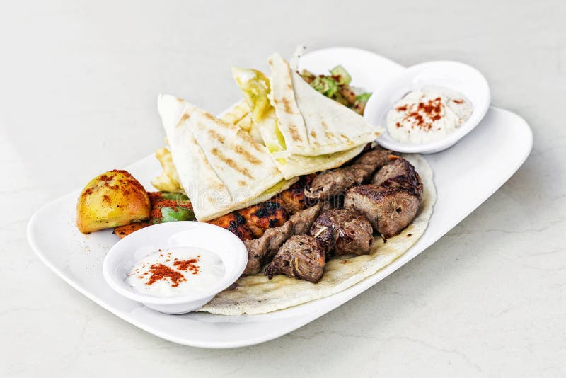 Middle eastern food mixed bbq barbecue grilled meat set meal