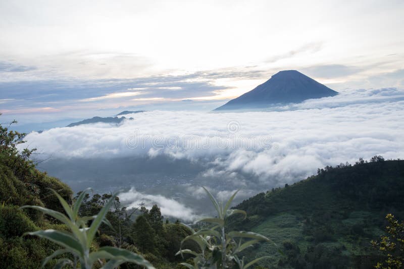 Middle Java Dieng Attractions mountain and clouds views in the morning. Middle java stock images, royalty-free photos and pictures