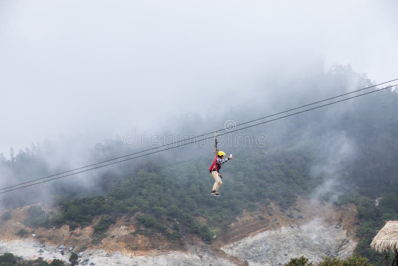 Middle Java Dieng Attractions sky rails, from poin a to poin b. Middle java stock images, royalty-free photos and pictures