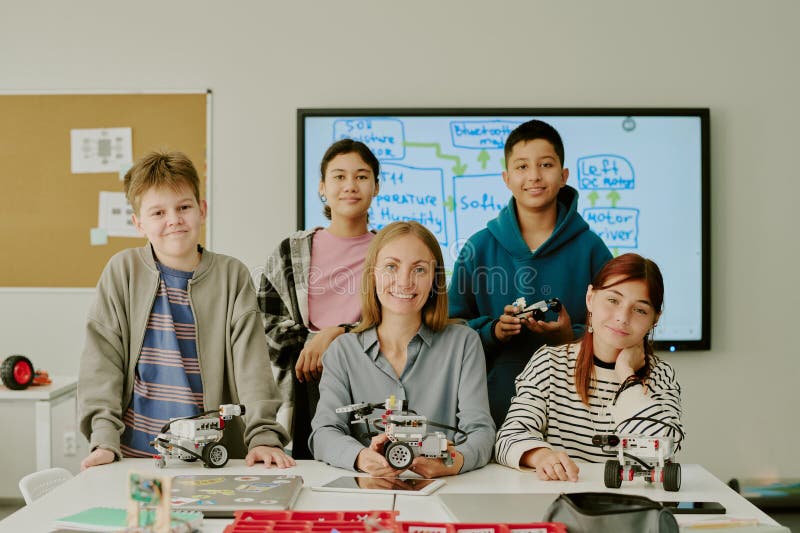 Middle School Students with Favorite Students stock image