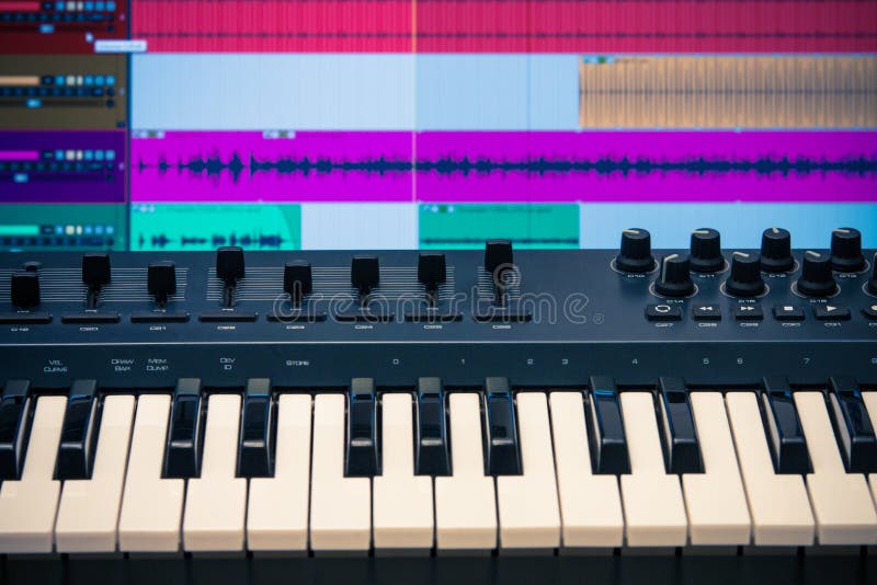 Midi keyboard with daw 2 stock photo. Image of midi, synth 59671318